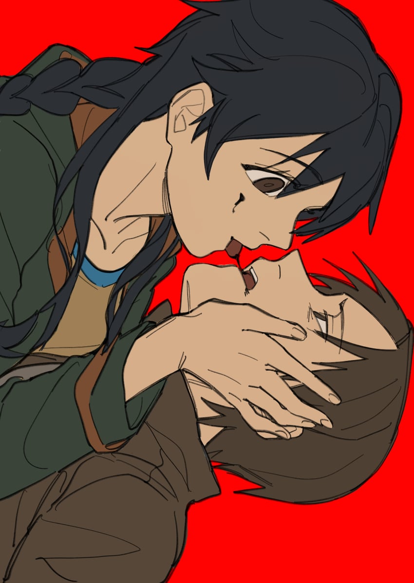 serizawa chiemi and fusaishi haruaki (raging loop) drawn by doya