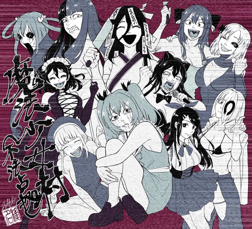 tomakomai, nemuro, asahikawa, shiraoi, kushiro, and 7 more (oide yo mahou shoujo mura) drawn by chouko_(waru)