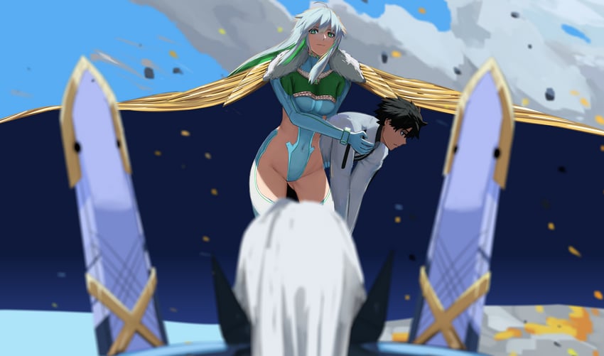 fujimaru ritsuka, melusine, and kukulkan (fate and 1 more) drawn by paperpillar