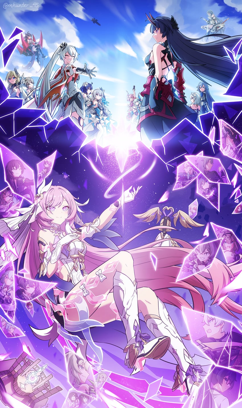 kiana kaslana, raiden mei, fu hua, bronya zaychik, seele vollerei, and 27 more (honkai and 1 more) drawn by mhunter_45