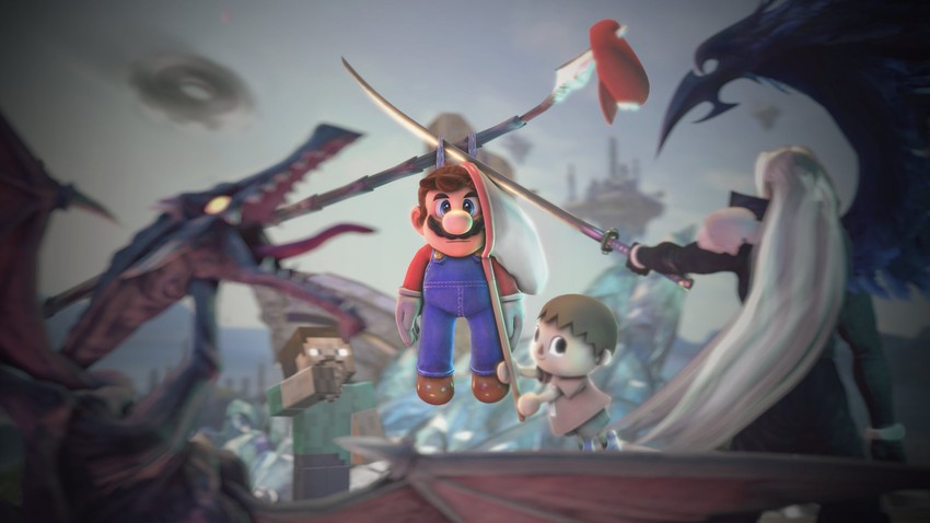 mario, sephiroth, villager, steve, and ridley (final fantasy and 9 more) drawn by mario0ooo0ooo0o