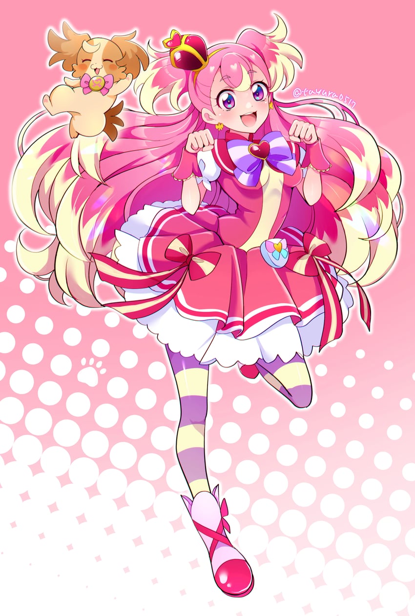 inukai komugi and cure wonderful (precure and 1 more) drawn by mitsuki_tayura
