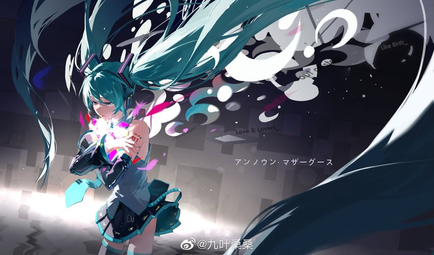 hatsune miku (vocaloid and 1 more) drawn by jiu_ye_sang