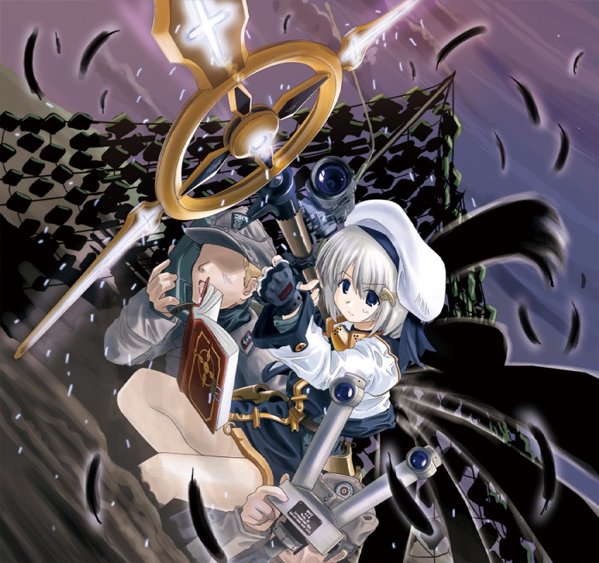 yagami hayate, schwertkreuz, and tome of the night sky (lyrical nanoha and 2 more) drawn by excel_(gewalt)