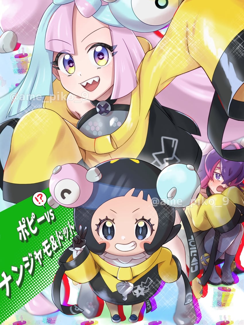 iono, magnemite, poppy, and dot (pokemon and 1 more) drawn by amedamaneko