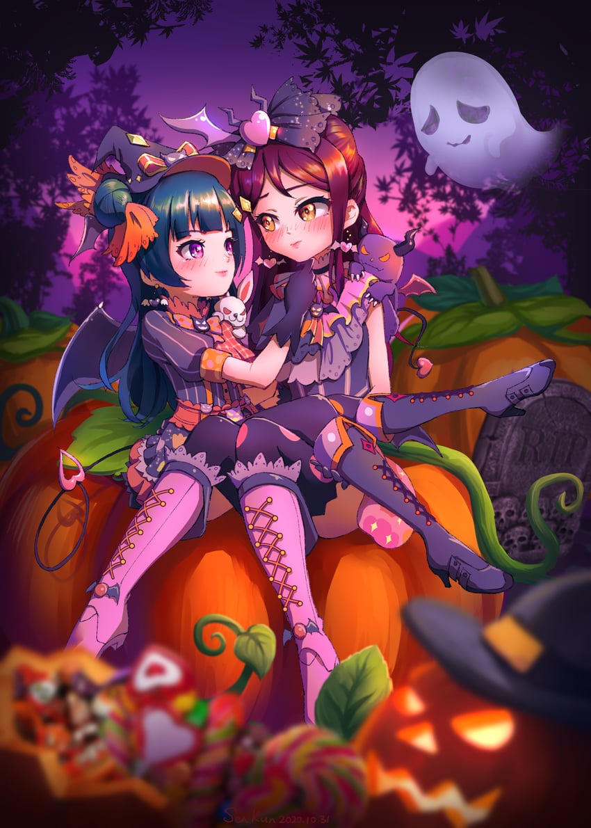tsushima yoshiko and sakurauchi riko (love live! and 2 more) drawn by senkun