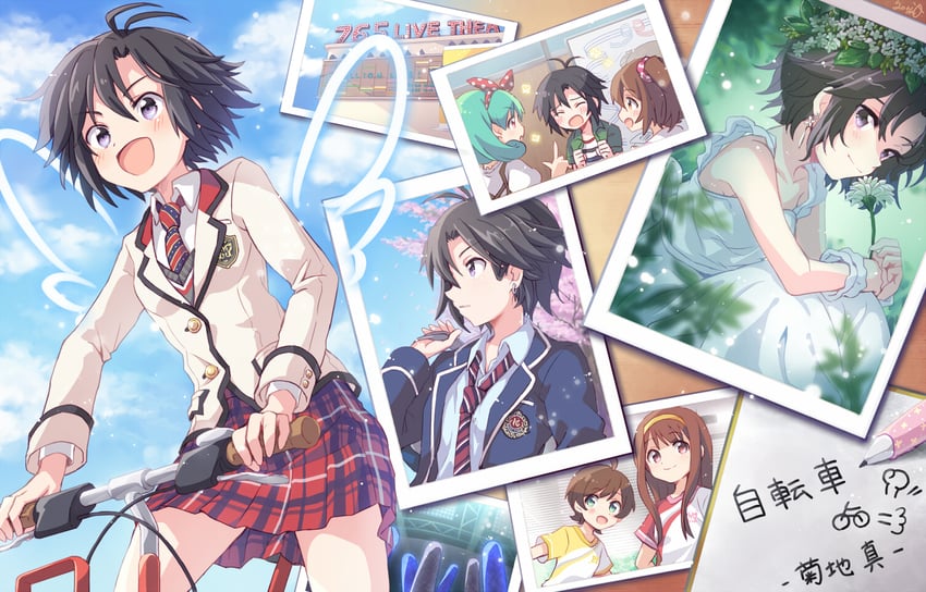kikuchi makoto, tanaka kotoha, kasuga mirai, tokugawa matsuri, and kinoshita hinata (idolmaster and 2 more) drawn by yoriyomo