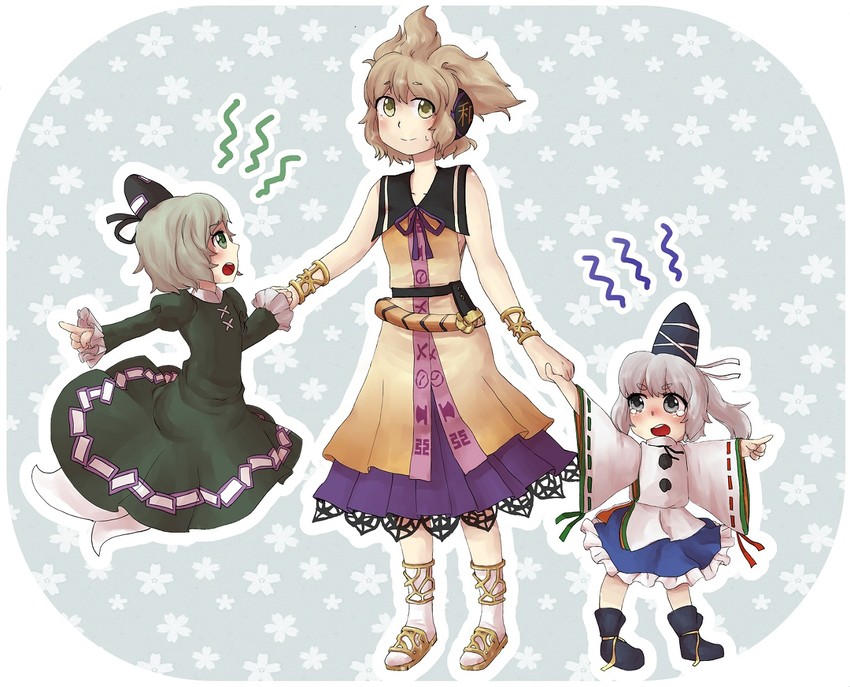 toyosatomimi no miko, mononobe no futo, and soga no tojiko (touhou) drawn by safuyu