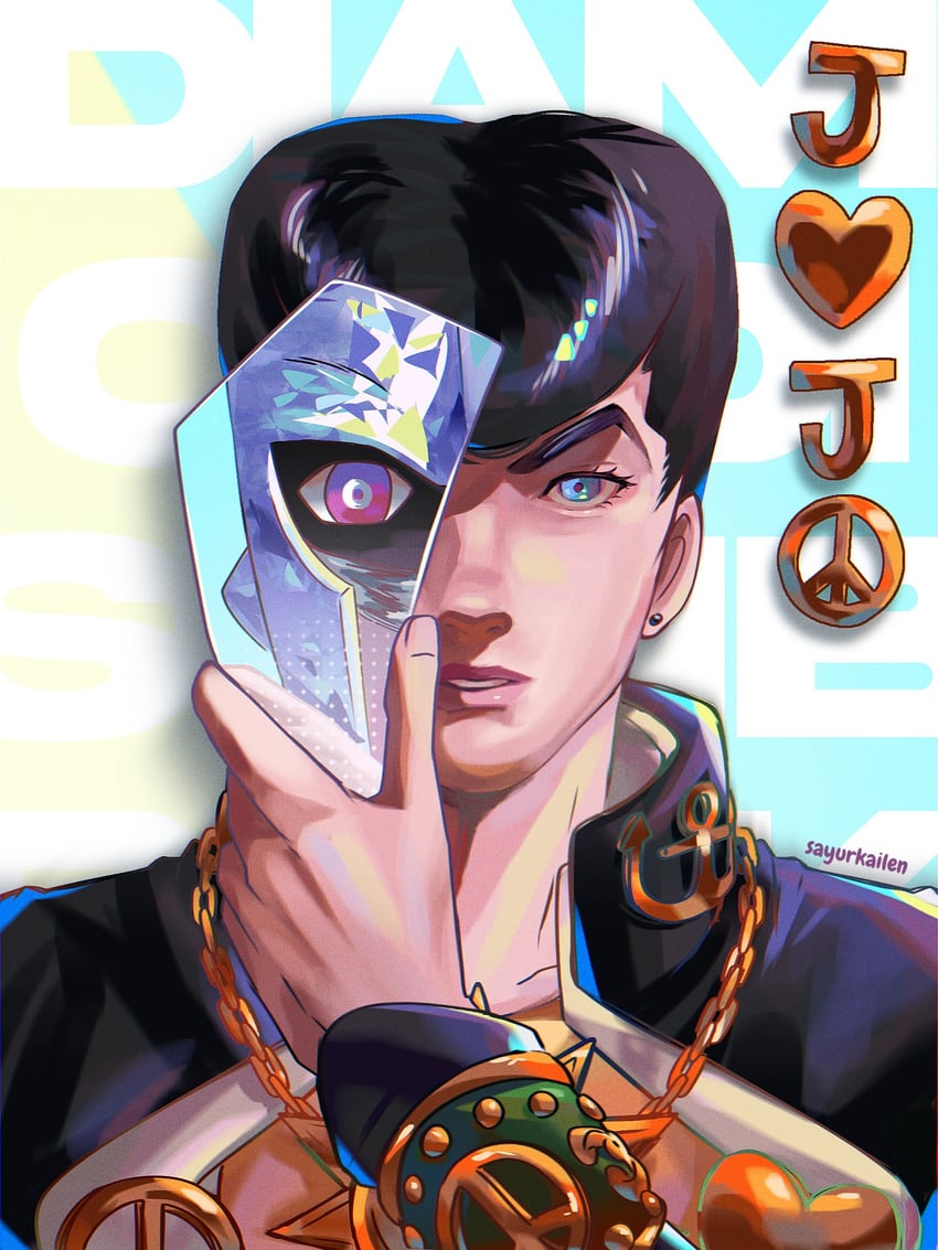 higashikata josuke and crazy diamond (jojo no kimyou na bouken and 1 more) drawn by sayurkailen