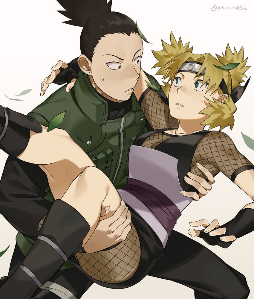 temari and nara shikamaru (naruto and 1 more) drawn by unico_cats2