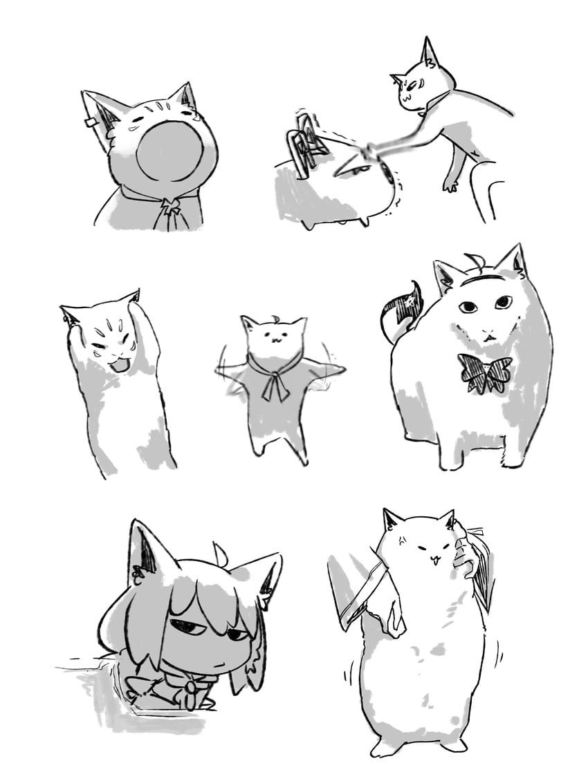 shirakami fubuki, sukonbu, fubuzilla, and nejima kitsune (hololive) drawn by hyde_(tabakko)