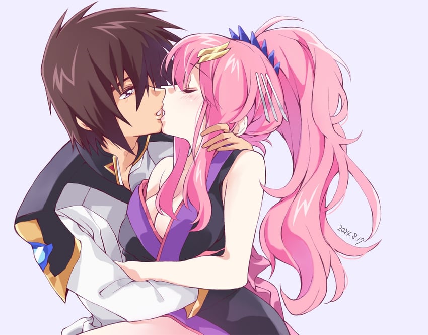 lacus clyne and kira yamato (gundam and 3 more) drawn by kuro_(seedupm)