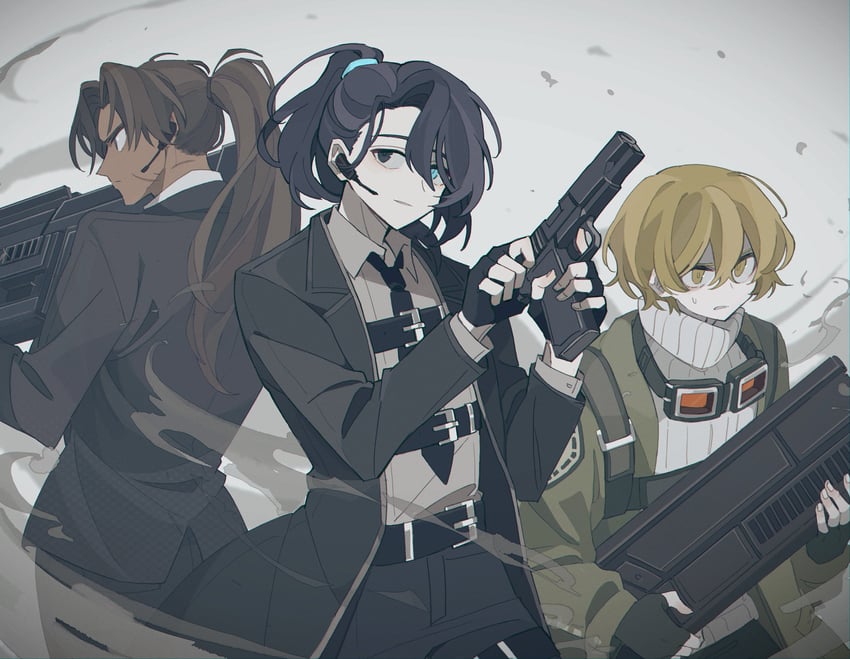 sinclair, hong lu, and heathcliff (project moon and 1 more) drawn by muu_037