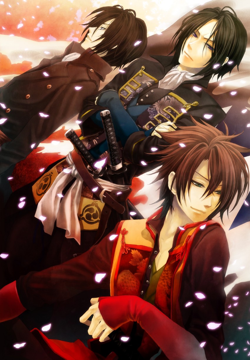 saitou hajime, okita souji, and hijikata toshizou (hakuouki shinsengumi kitan) drawn by machi555