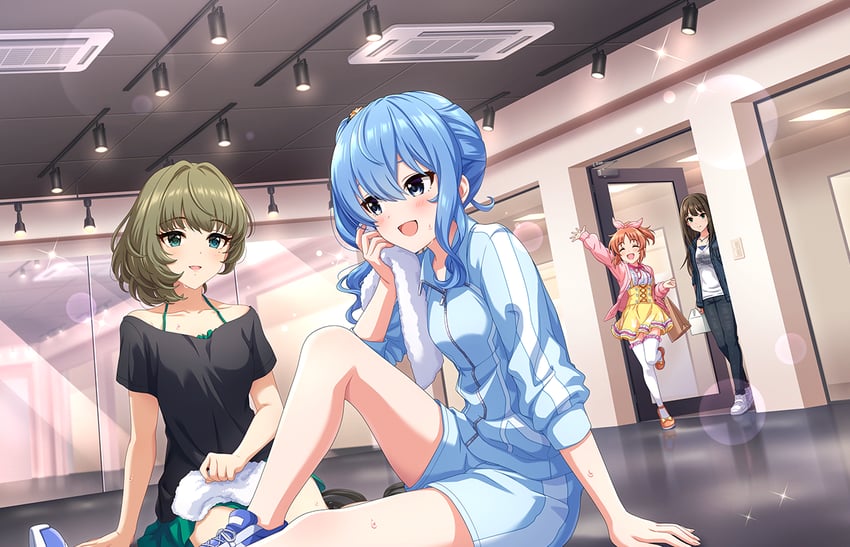 hoshimachi suisei, shibuya rin, takagaki kaede, and abe nana (hololive and 3 more)
