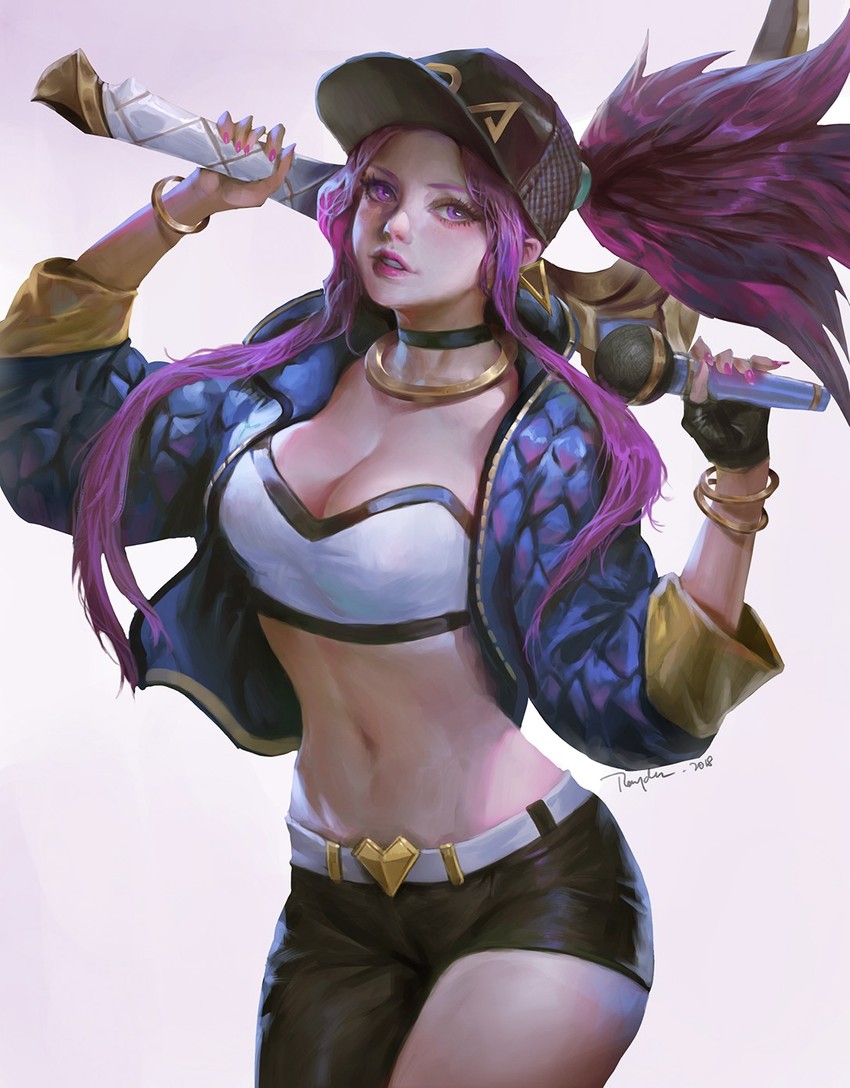 akali and k/da akali (league of legends) drawn by raydenchen
