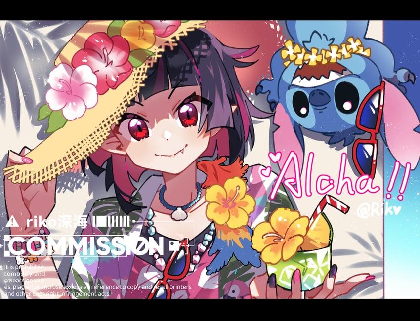 lilia vanrouge and stitch (twisted wonderland and 1 more) drawn by riko_shinkai