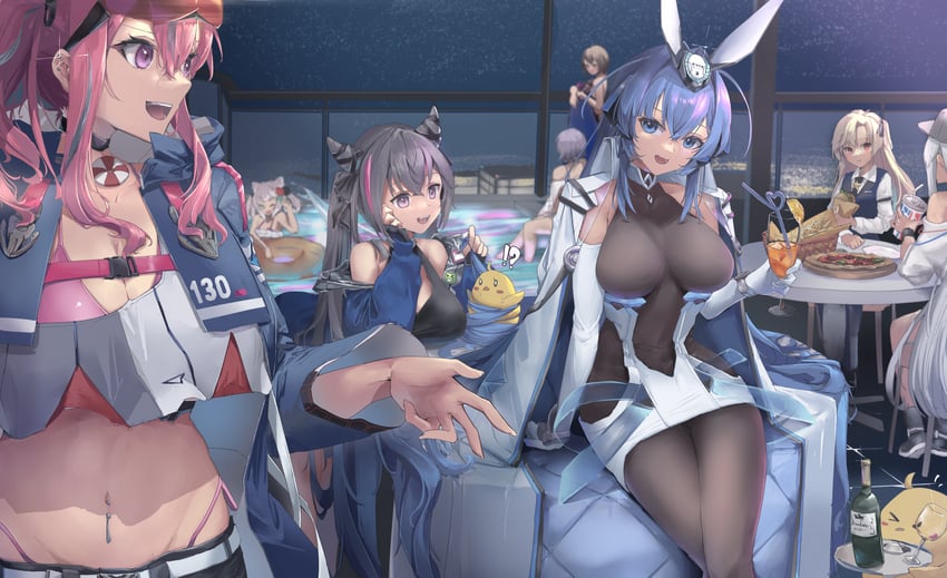 manjuu, bremerton, baltimore, new jersey, hammann, and 4 more (azur lane) drawn by sapota_clone