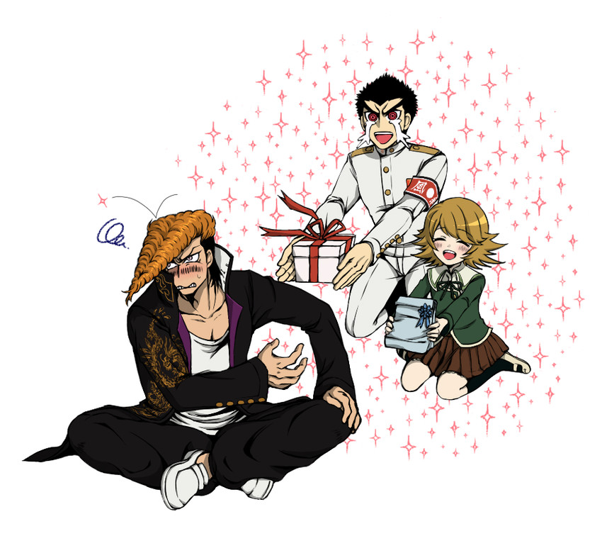 fujisaki chihiro, ishimaru kiyotaka, and owada mondo (danganronpa and 1 more) drawn by tomaru_(to_0)