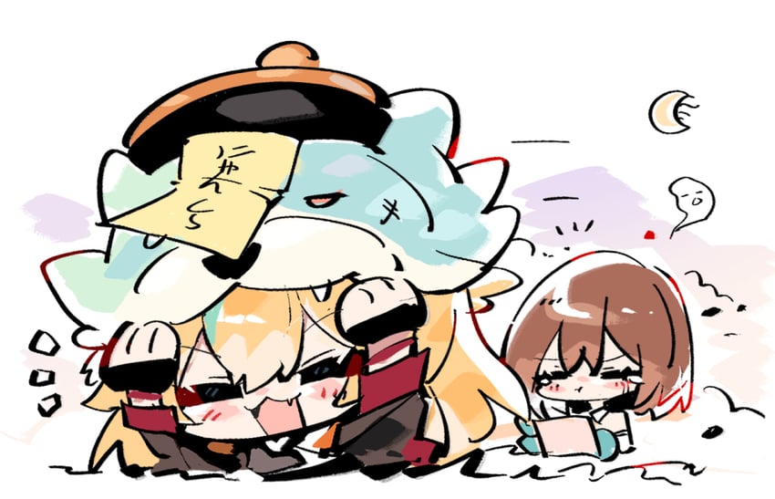 yamanouchi kano, kouzuki mahiru, and takanashi kim anouk mei (yoru no kurage wa oyogenai) drawn by zhanzhangzlw