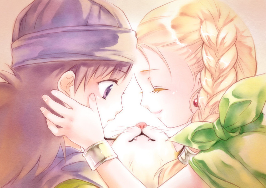 bianca, hero, and borongo (dragon quest and 1 more) drawn by satsuki_yuu_(awairo)