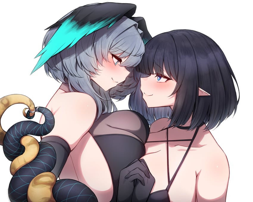 ho'olheyak and eunectes (arknights and 1 more) drawn by rikuguma