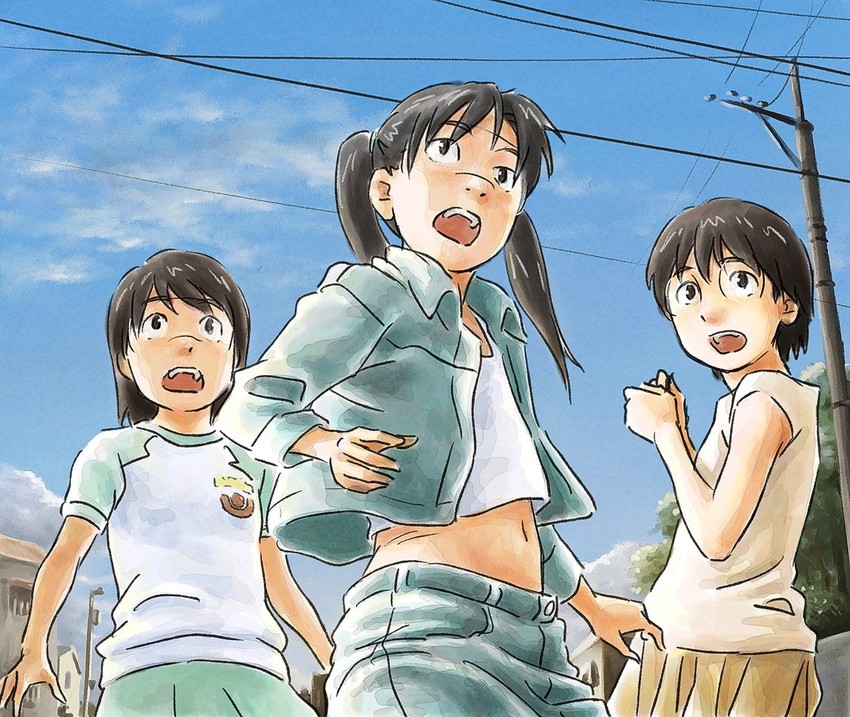 amasawa yuuko, okonogi yuuko, and hashimoto fumie (dennou coil) drawn by tnt_(aaaazzzz)