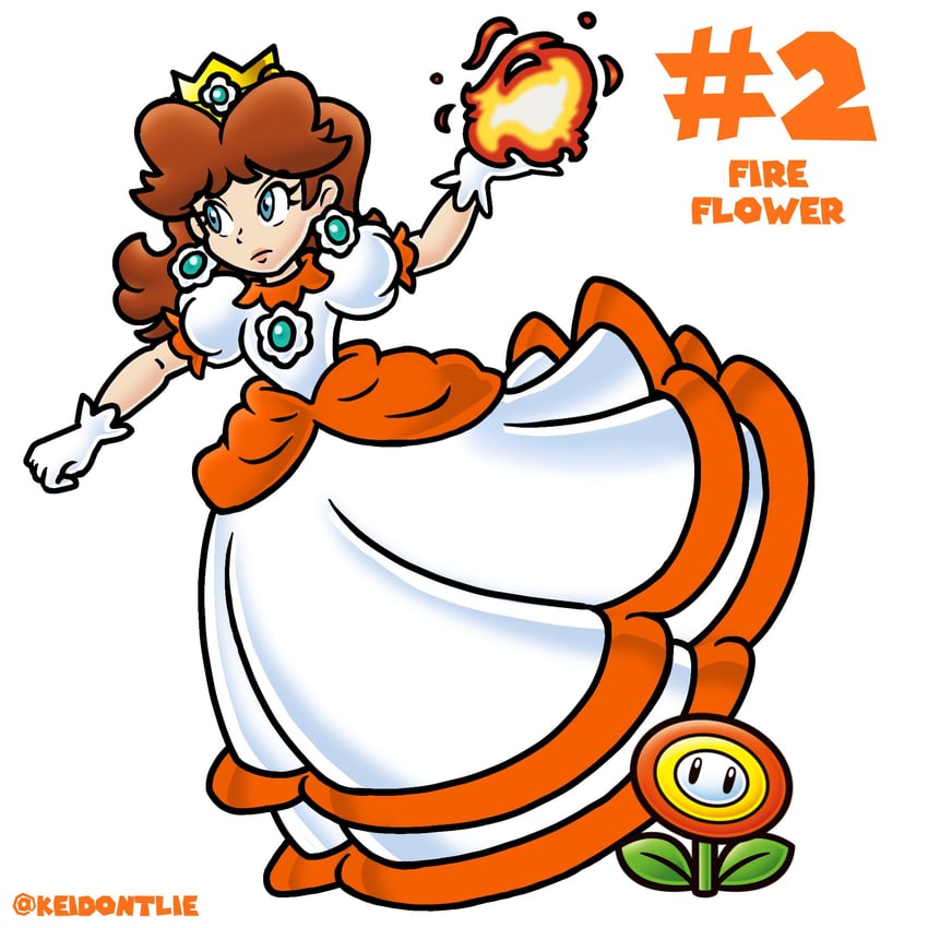 princess daisy and fire daisy (mario and 1 more) drawn by keidontlie