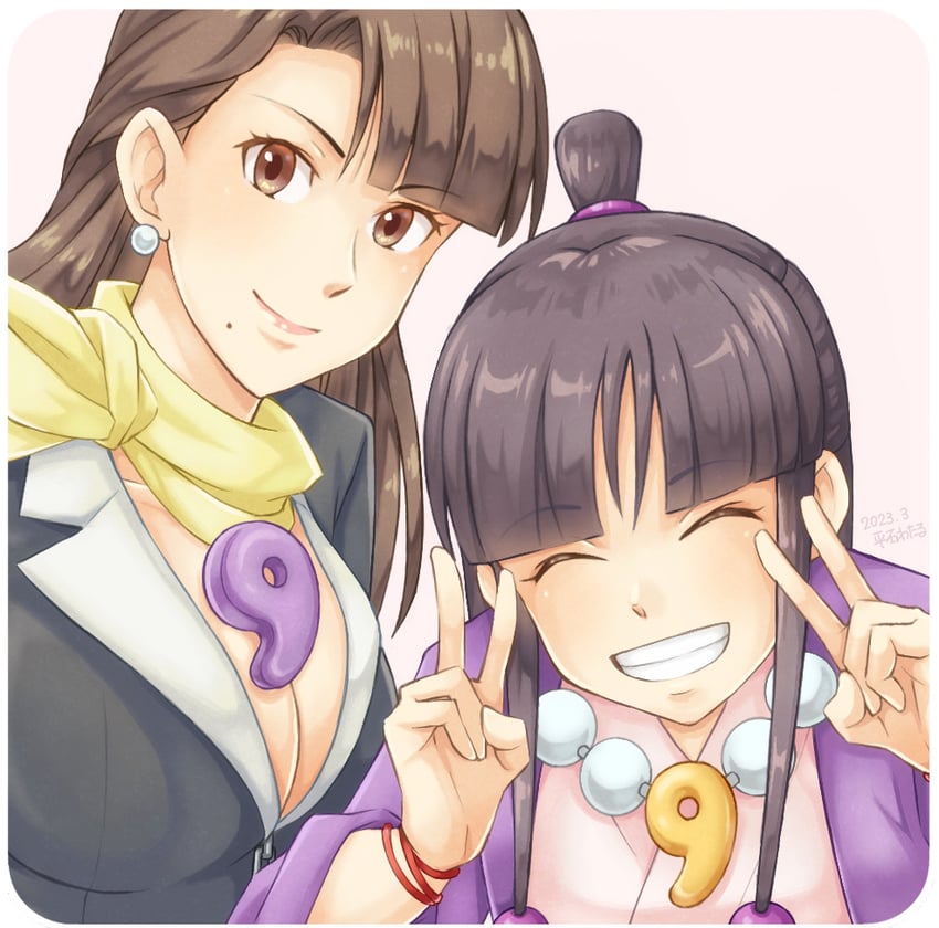 maya fey and mia fey (ace attorney) drawn by hiraishi_wataru