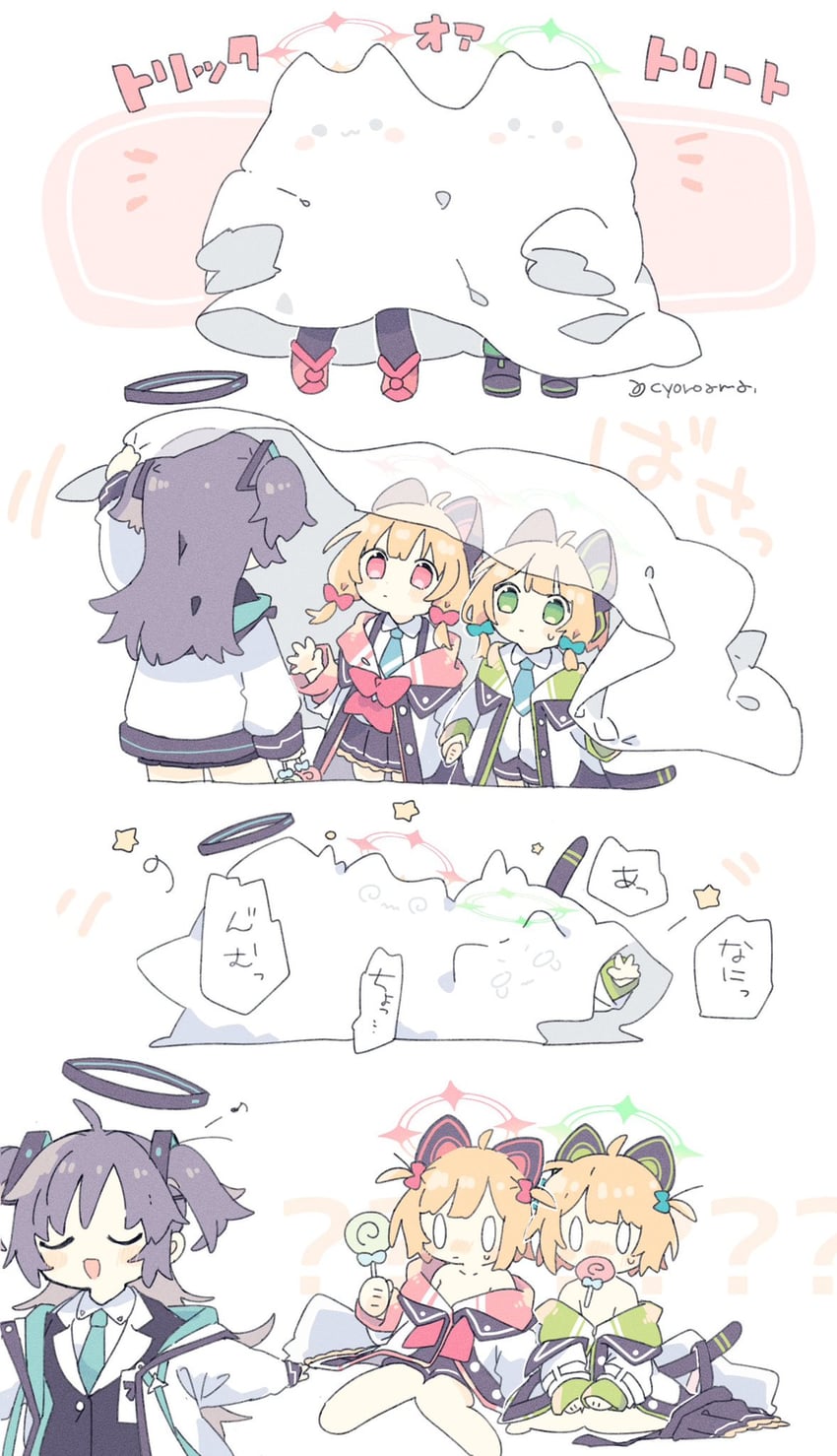 yuuka, momoi, and midori (blue archive) drawn by naguru_(cyoroama)