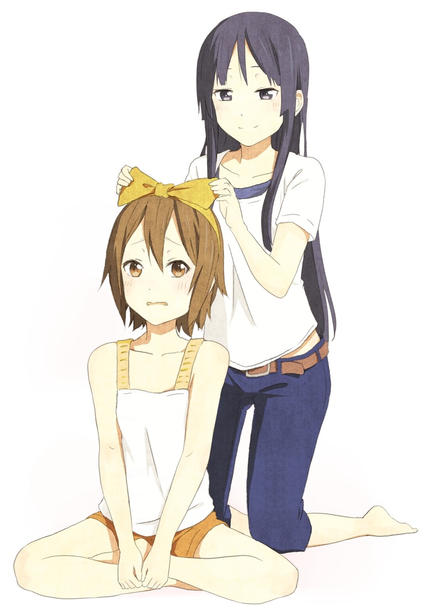 akiyama mio and tainaka ritsu (k-on!) drawn by zasshu_tamashii