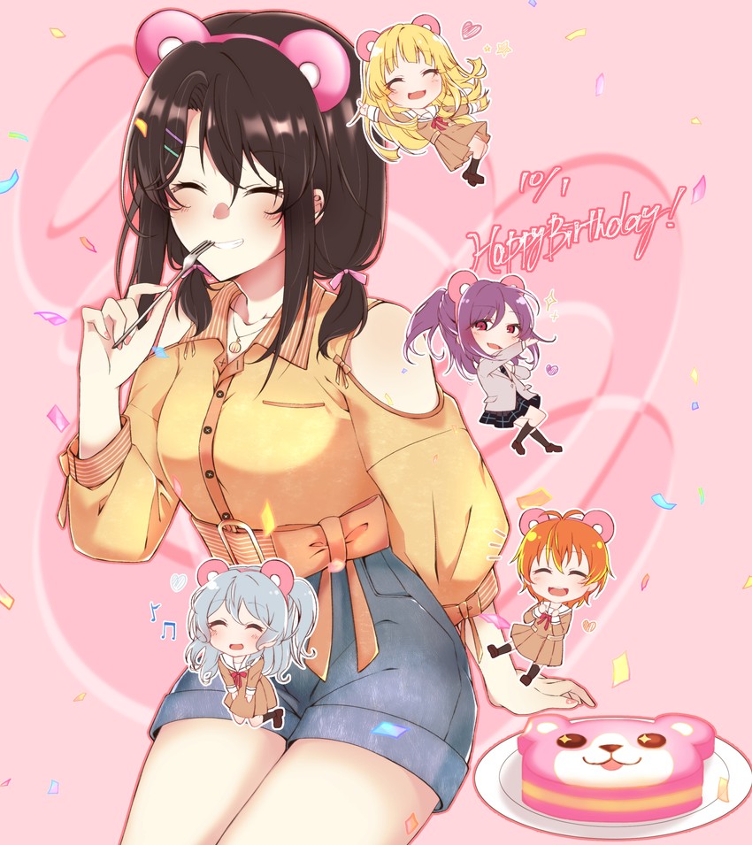 tsurumaki kokoro, okusawa misaki, matsubara kanon, seta kaoru, and kitazawa hagumi (bang dream!) drawn by shigure_(sigre)