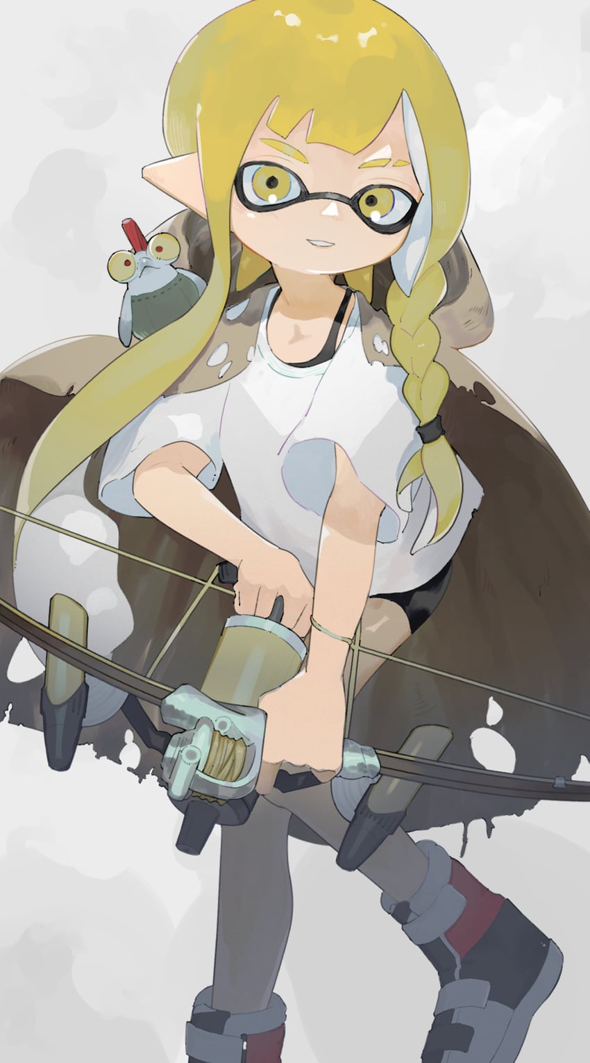 inkling player character, inkling girl, smallfry, and veronika (splatoon and 1 more) drawn by kei_(a_key_kuuuun)