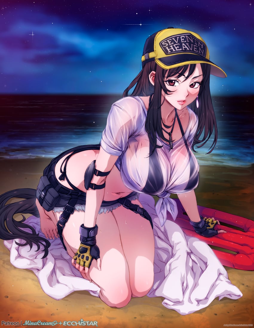tifa lockhart (final fantasy and 2 more) drawn by mina_cream