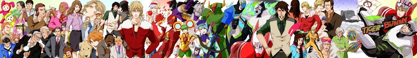 barnaby brooks jr., kaburagi t. kotetsu, ivan karelin, huang baoling, karina lyle, and 35 more (tiger & bunny) drawn by mitani