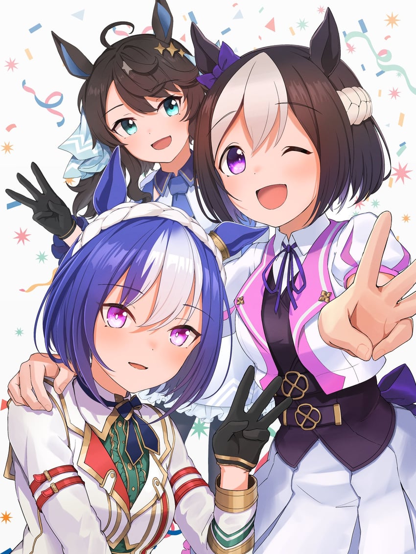 special week, daring tact, and cesario (umamusume) drawn by ponpochi
