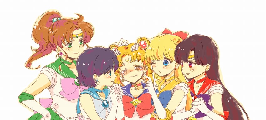 tsukino usagi, sailor moon, mizuno ami, aino minako, hino rei, and 5 more (bishoujo senshi sailor moon) drawn by 72_(ntowo)