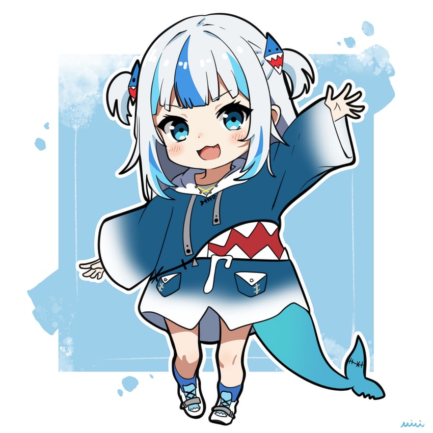 gawr gura (hololive and 1 more) drawn by minijaham