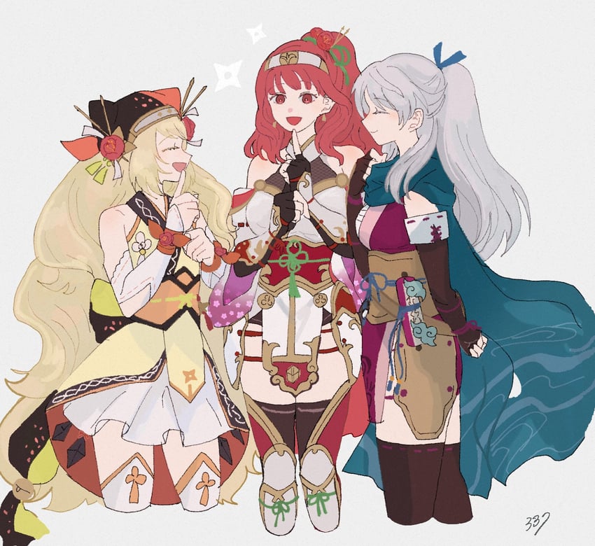 micaiah, celica, and celine (fire emblem and 4 more) drawn by sasaki_(dkenpisss)