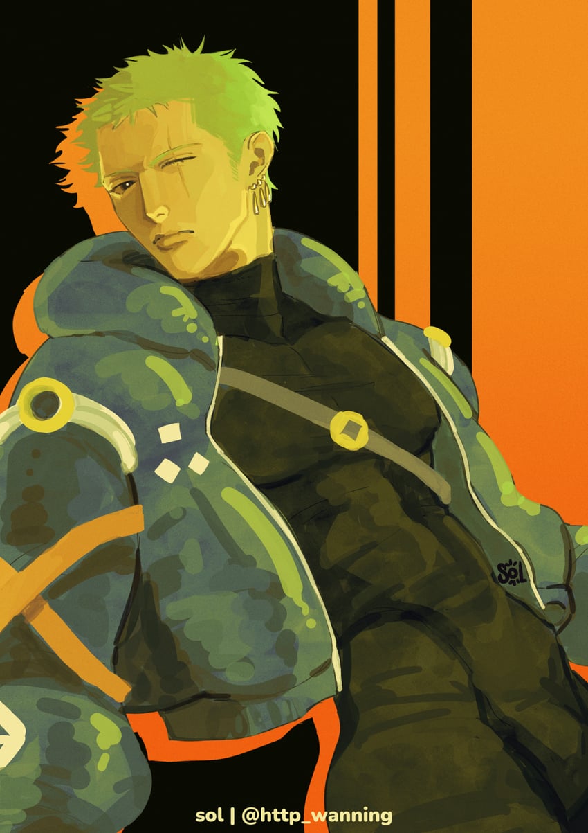 roronoa zoro (one piece) drawn by sol_(http_wanning)