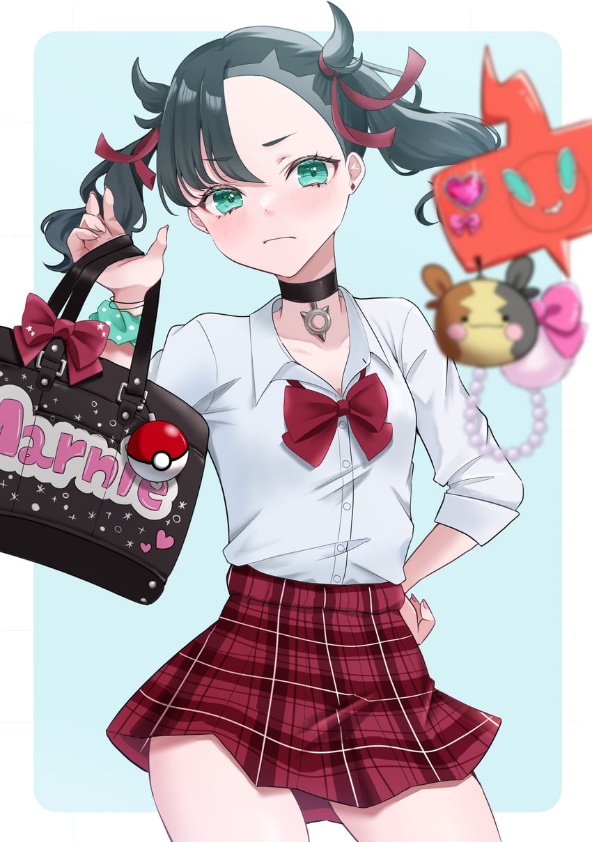 marnie, rotom, rotom phone, morpeko, ditto, and 1 more (pokemon and 1 more) drawn by shirocat_0121