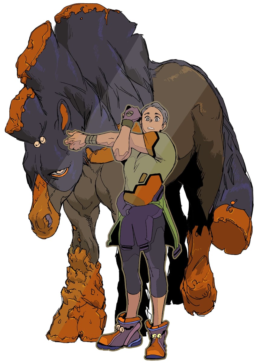 mudsdale (pokemon and 1 more) drawn by bakushi_(smys2017)