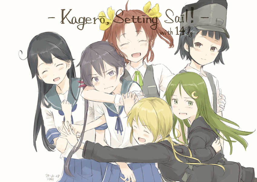ushio, akebono, satsuki, kagerou, nagatsuki, and 1 more (kantai collection) drawn by kawashina_(momen_silicon)