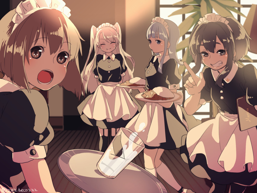 amatsukaze, yukikaze, tokitsukaze, and hatsukaze (kantai collection) drawn by deco_(geigeki_honey)