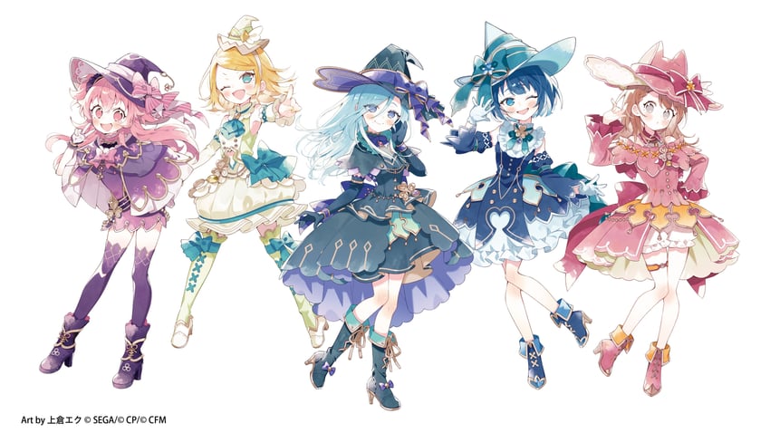 kagamine rin, hanasato minori, kiritani haruka, momoi airi, hinomori shizuku, and 1 more (vocaloid and 1 more) drawn by uekura_eku