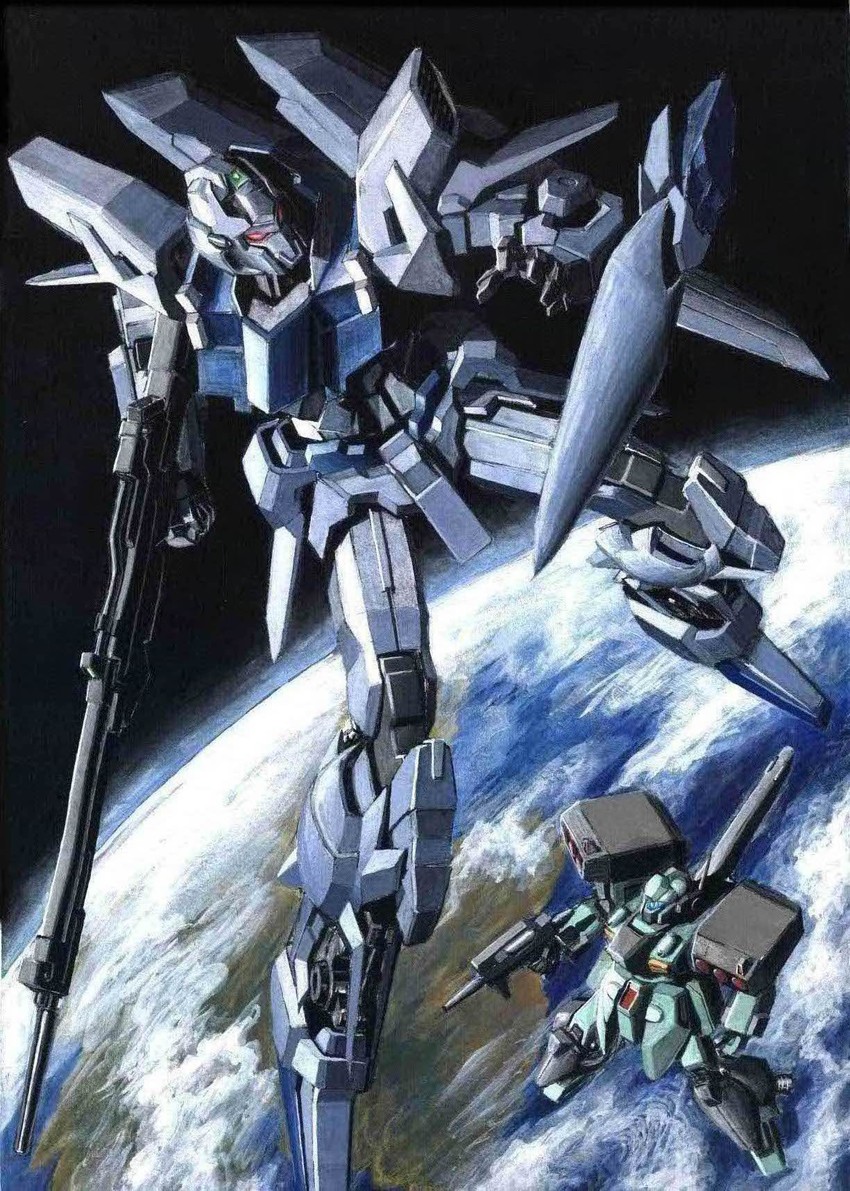 stark jegan and delta plus (gundam and 1 more) drawn by kansuke_(mad_kansuke)