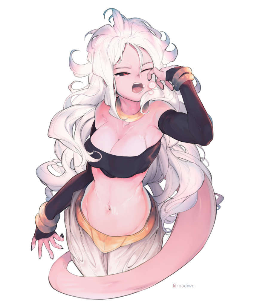 android 21 and majin android 21 (dragon ball and 1 more) drawn by roodiwn