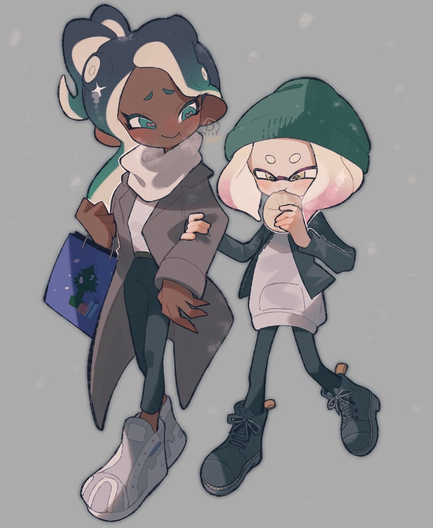 marina and pearl (splatoon and 1 more) drawn by lat_latte71