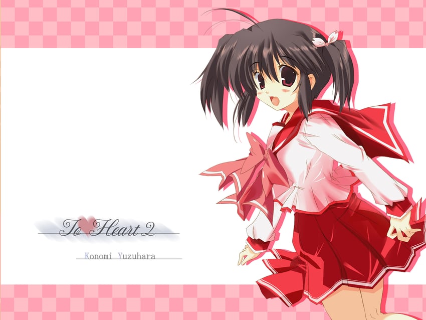 yuzuhara konomi (to heart and 1 more) drawn by happy_birthday_(artist) and maruchan.