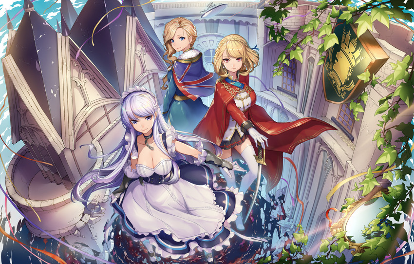 belfast, hood, and prince of wales (azur lane) drawn by essual_(layer_world)